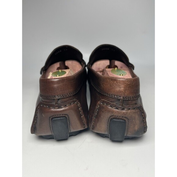 Two Boot New York Adam Derrick Drivers Brown Leather Penny Loafers Italy Sz 11 - Picture 4 of 10